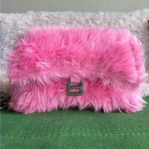 [SOLD 💔]BALENCIAGA XS Downtown Faux Fur Shoulder Bag